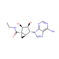 CCNC(=O)[C@@]12C[C@@H]1[C@@H](n1cnc3c(N)ncnc31)[C@H](O)[C@@H]2O ZINC000028761661