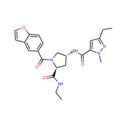 CCNC(=O)[C@@H]1C[C@@H](NC(=O)c2cc(CC)nn2C)CN1C(=O)c1ccc2occc2c1 ZINC000103239508