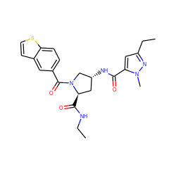 CCNC(=O)[C@@H]1C[C@@H](NC(=O)c2cc(CC)nn2C)CN1C(=O)c1ccc2sccc2c1 ZINC000103239513