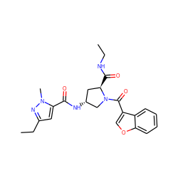 CCNC(=O)[C@@H]1C[C@@H](NC(=O)c2cc(CC)nn2C)CN1C(=O)c1coc2ccccc12 ZINC000098209089