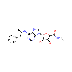 CCNC(=O)[C@H]1O[C@@H](n2cnc3c(N[C@H](C)Cc4ccccc4)ncnc32)[C@H](O)[C@@H]1O ZINC000048998819