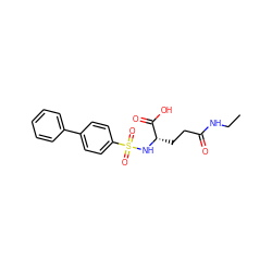 CCNC(=O)CC[C@H](NS(=O)(=O)c1ccc(-c2ccccc2)cc1)C(=O)O ZINC000653834972