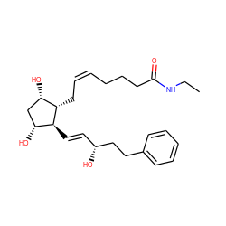 CCNC(=O)CCC/C=C\C[C@H]1[C@@H](O)C[C@@H](O)[C@@H]1/C=C/[C@@H](O)CCc1ccccc1 ZINC000004474405