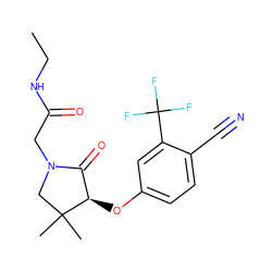 CCNC(=O)CN1CC(C)(C)[C@H](Oc2ccc(C#N)c(C(F)(F)F)c2)C1=O ZINC000072141566