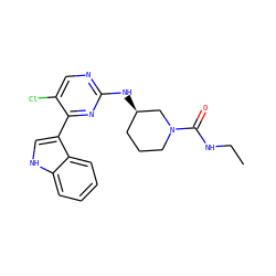 CCNC(=O)N1CCC[C@@H](Nc2ncc(Cl)c(-c3c[nH]c4ccccc34)n2)C1 ZINC000028896502