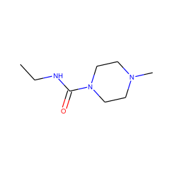 CCNC(=O)N1CCN(C)CC1 ZINC000001669837