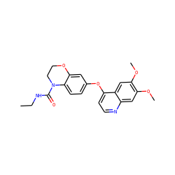 CCNC(=O)N1CCOc2cc(Oc3ccnc4cc(OC)c(OC)cc34)ccc21 ZINC000029134306