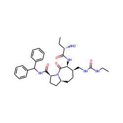 CCNC(=O)NC[C@H]1CC[C@H]2CC[C@@H](C(=O)NC(c3ccccc3)c3ccccc3)N2C(=O)[C@H]1NC(=O)[C@@H](N)CC ZINC000049722997