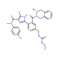 CCNC(=O)NCc1ccc(-c2cc(C(=O)N(C)c3ccc(O)cc3)c(C)n2C)c(C(=O)N2Cc3ccccc3C[C@H]2C)c1 ZINC000261183784