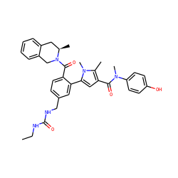 CCNC(=O)NCc1ccc(C(=O)N2Cc3ccccc3C[C@H]2C)c(-c2cc(C(=O)N(C)c3ccc(O)cc3)c(C)n2C)c1 ZINC000261136236