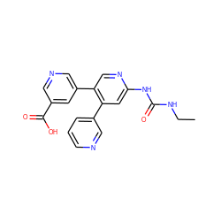 CCNC(=O)Nc1cc(-c2cccnc2)c(-c2cncc(C(=O)O)c2)cn1 ZINC000116501066