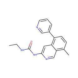 CCNC(=O)Nc1cc2c(-c3cccnc3)ccc(C)c2cn1 ZINC000150243515