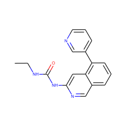 CCNC(=O)Nc1cc2c(-c3cccnc3)cccc2cn1 ZINC001772652787