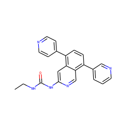 CCNC(=O)Nc1cc2c(-c3ccncc3)ccc(-c3cccnc3)c2cn1 ZINC001772592888