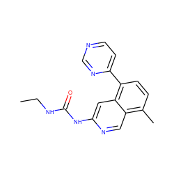 CCNC(=O)Nc1cc2c(-c3ccncn3)ccc(C)c2cn1 ZINC000165089647