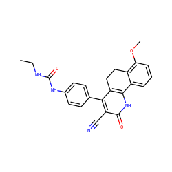 CCNC(=O)Nc1ccc(-c2c3c([nH]c(=O)c2C#N)-c2cccc(OC)c2CC3)cc1 ZINC000299862416