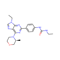 CCNC(=O)Nc1ccc(-c2nc(N3CCOC[C@@H]3C)c3ncn(CC)c3n2)cc1 ZINC000096283261