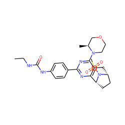 CCNC(=O)Nc1ccc(-c2nc3c(c(N4CCOC[C@@H]4C)n2)C[C@@H]2CC[C@H]3N2S(C)(=O)=O)cc1 ZINC000095586977