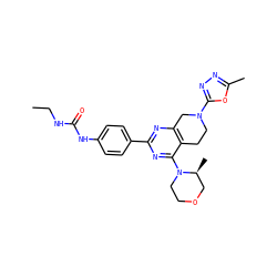 CCNC(=O)Nc1ccc(-c2nc3c(c(N4CCOC[C@@H]4C)n2)CCN(c2nnc(C)o2)C3)cc1 ZINC000095572134