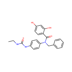 CCNC(=O)Nc1ccc(N(Cc2ccccc2)C(=O)c2ccc(O)cc2O)cc1 ZINC000653666908