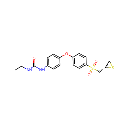 CCNC(=O)Nc1ccc(Oc2ccc(S(=O)(=O)C[C@@H]3CS3)cc2)cc1 ZINC000096939126