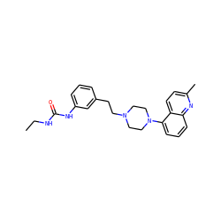 CCNC(=O)Nc1cccc(CCN2CCN(c3cccc4nc(C)ccc34)CC2)c1 ZINC000066262490