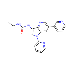 CCNC(=O)Nc1cn(-c2ccccn2)c2cc(-c3cccnc3)cnc12 ZINC000263620434