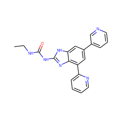 CCNC(=O)Nc1nc2c(-c3ccccn3)cc(-c3cccnc3)cc2[nH]1 ZINC000034554096