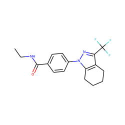 CCNC(=O)c1ccc(-n2nc(C(F)(F)F)c3c2CCCC3)cc1 ZINC000001079221