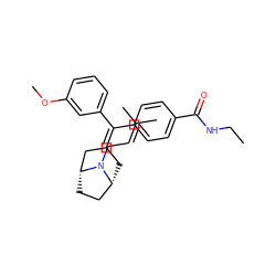 CCNC(=O)c1ccc(C(=C2C[C@@H]3CC[C@H](C2)N3CC=C(C)C)c2cccc(OC)c2)cc1 ZINC000026251420