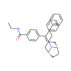 CCNC(=O)c1ccc(C(=C2C[C@@H]3CC[C@H](C2)N3CCCc2ccccc2)c2ccccc2)cc1 ZINC000026188891