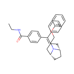 CCNC(=O)c1ccc(C(=C2C[C@@H]3CC[C@H](C2)N3CCOc2ccccc2)c2ccccc2)cc1 ZINC000026255599