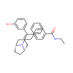 CCNC(=O)c1ccc(C(=C2C[C@@H]3CC[C@H](C2)N3CCc2ccccc2)c2cccc(O)c2)cc1 ZINC000026252308