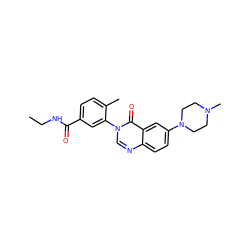 CCNC(=O)c1ccc(C)c(-n2cnc3ccc(N4CCN(C)CC4)cc3c2=O)c1 ZINC000034806451