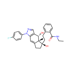 CCNC(=O)c1ccccc1CC[C@]1(O)CCC2=Cc3c(cnn3-c3ccc(F)cc3)[C@H](O)[C@@]21C ZINC000095607140