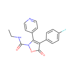 CCNC(=O)n1oc(=O)c(-c2ccc(F)cc2)c1-c1ccncc1 ZINC000029054769