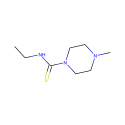 CCNC(=S)N1CCN(C)CC1 ZINC000004546185