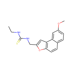 CCNC(=S)NCc1cc2c(ccc3ccc(OC)cc32)o1 ZINC000653700814