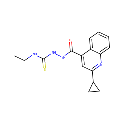 CCNC(=S)NNC(=O)c1cc(C2CC2)nc2ccccc12 ZINC000008828974