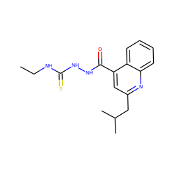 CCNC(=S)NNC(=O)c1cc(CC(C)C)nc2ccccc12 ZINC000008828972