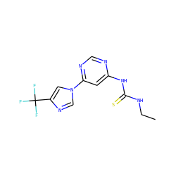 CCNC(=S)Nc1cc(-n2cnc(C(F)(F)F)c2)ncn1 ZINC001772621677