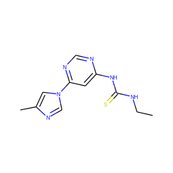 CCNC(=S)Nc1cc(-n2cnc(C)c2)ncn1 ZINC001772581824