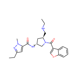 CCNC[C@@H]1C[C@@H](NC(=O)c2cc(CC)nn2C)CN1C(=O)c1coc2ccccc12 ZINC000103239527