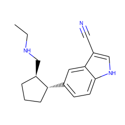 CCNC[C@@H]1CCC[C@H]1c1ccc2[nH]cc(C#N)c2c1 ZINC000038601009