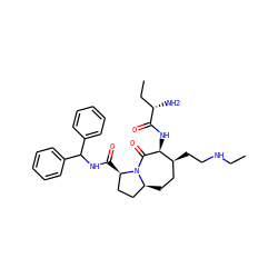 CCNCC[C@H]1CC[C@H]2CC[C@@H](C(=O)NC(c3ccccc3)c3ccccc3)N2C(=O)[C@H]1NC(=O)[C@@H](N)CC ZINC000049710119