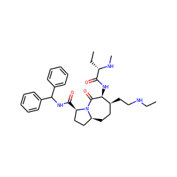 CCNCC[C@H]1CC[C@H]2CC[C@@H](C(=O)NC(c3ccccc3)c3ccccc3)N2C(=O)[C@H]1NC(=O)[C@H](CC)NC ZINC000049695307