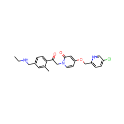 CCNCc1ccc(C(=O)Cn2ccc(OCc3ccc(Cl)cn3)cc2=O)c(C)c1 ZINC000169711404