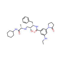 CCNc1cc(C(=O)N[C@@H](Cc2ccccc2)[C@H](O)CN[C@@H](C)C(=O)NC2CCCCC2)cc(N2CCCC2=O)c1 ZINC000028978361