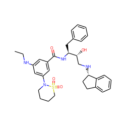 CCNc1cc(C(=O)N[C@@H](Cc2ccccc2)[C@H](O)CN[C@H]2CCc3ccccc32)cc(N2CCCCS2(=O)=O)c1 ZINC000029039608