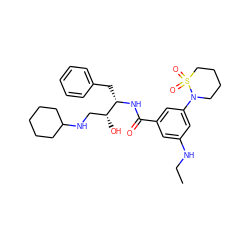 CCNc1cc(C(=O)N[C@@H](Cc2ccccc2)[C@H](O)CNC2CCCCC2)cc(N2CCCCS2(=O)=O)c1 ZINC000044360310